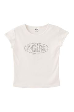 RHINESTONE OVAL LOGO S/S BABY TEE / ホワイト