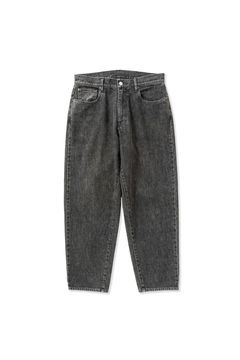 [ラスト1点 サイズ34] VINTAGE REPRODUCT WIDE SILHOUETTE DENIM PANTS / ブラック