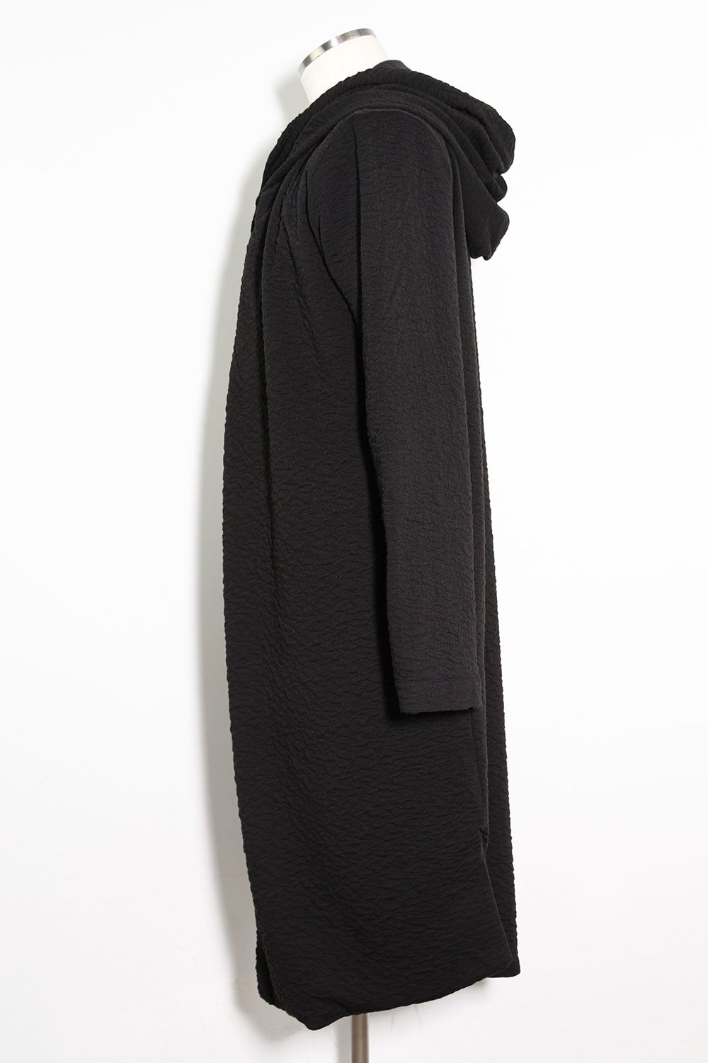 LONG CARDIGAN 223-304 / シボ加工ロングカーディガン / ブラック