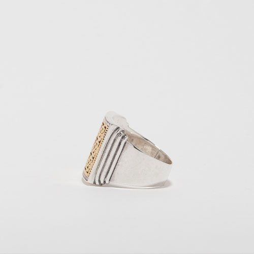 Monastiraki Cross Pattern Square Ring / GR001