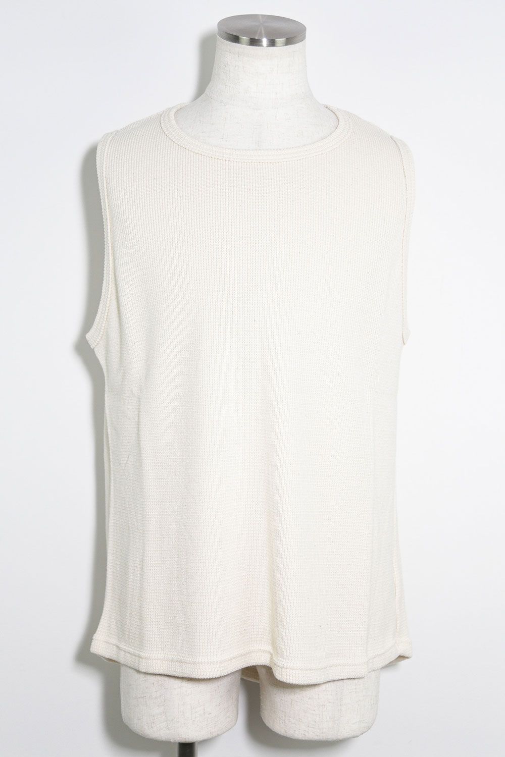 ミドル丈ワッフルタンクトップ / Middle Length Tank Top / アイボリー / ag-10096-1