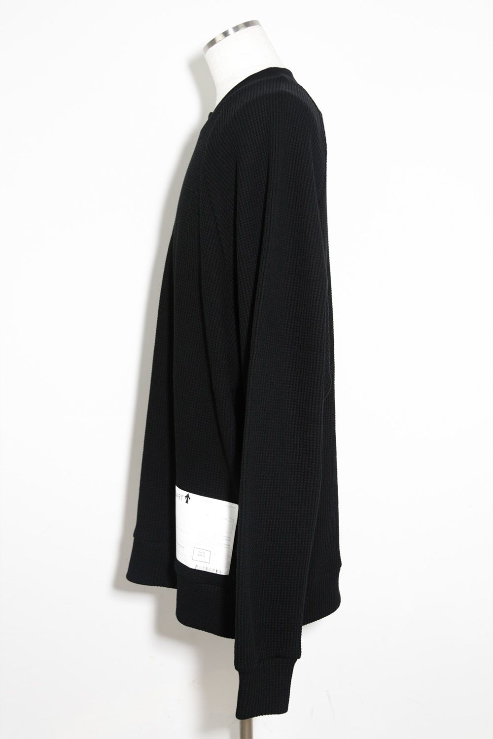 Waffle Dolman Long Pullover / ブラック