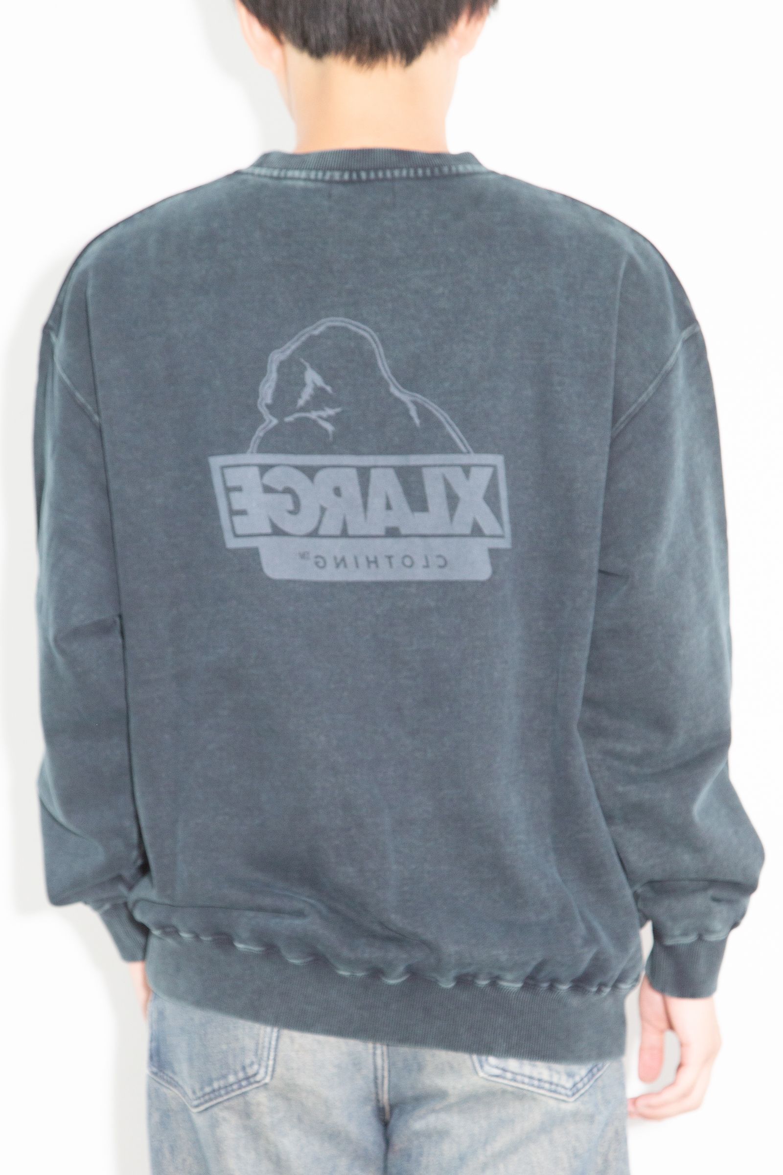 WASHED BACKSIDE OG CREWNECK SWEATSHIRT / ブラック