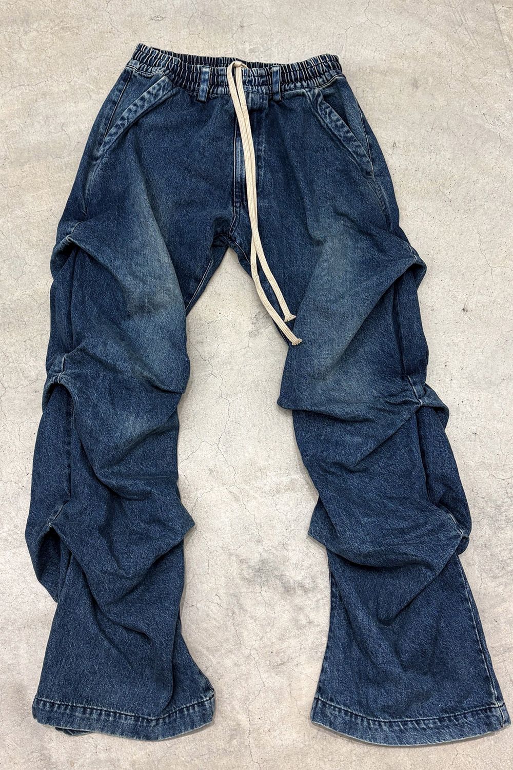 デニムタックスリムバギーパンツ / Denim Tuck Slim Baggy Pants / ブルー / ag-8060