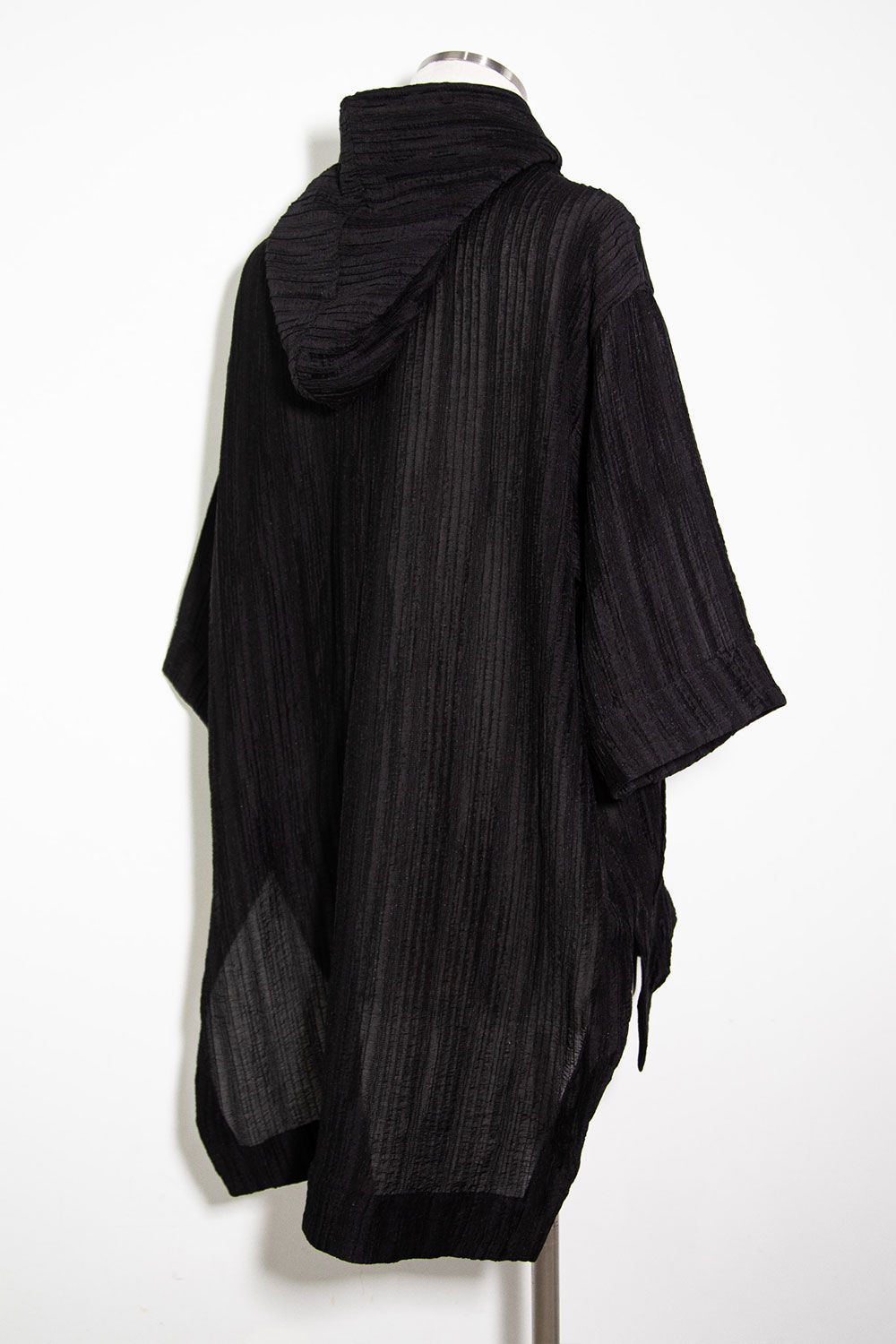 シアー楊柳シャツフーディー / Sheer Yo-Ryu Hoodie Shirts / ブラック / ag-11067