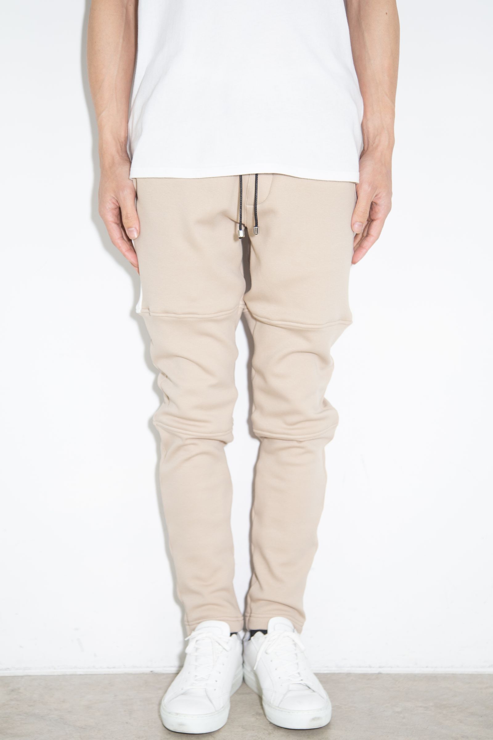 【人気継続商品】 Velours fleece SLASH LINE PT / ベージュ