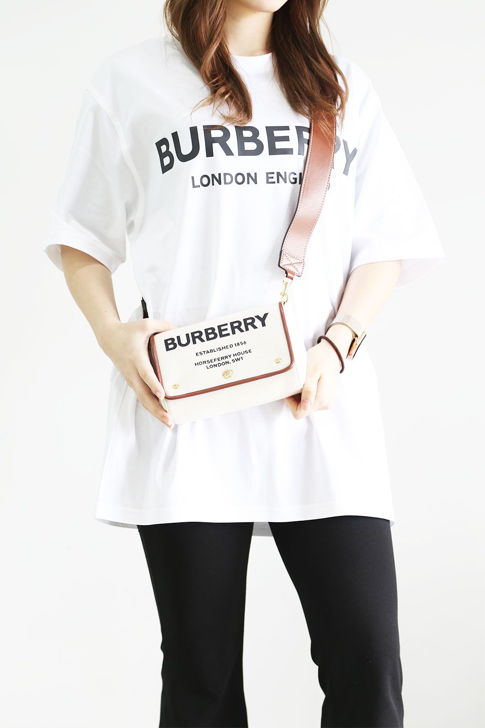 BURBERRY - スモールホースフェリープリントコットンキャンバスクロス