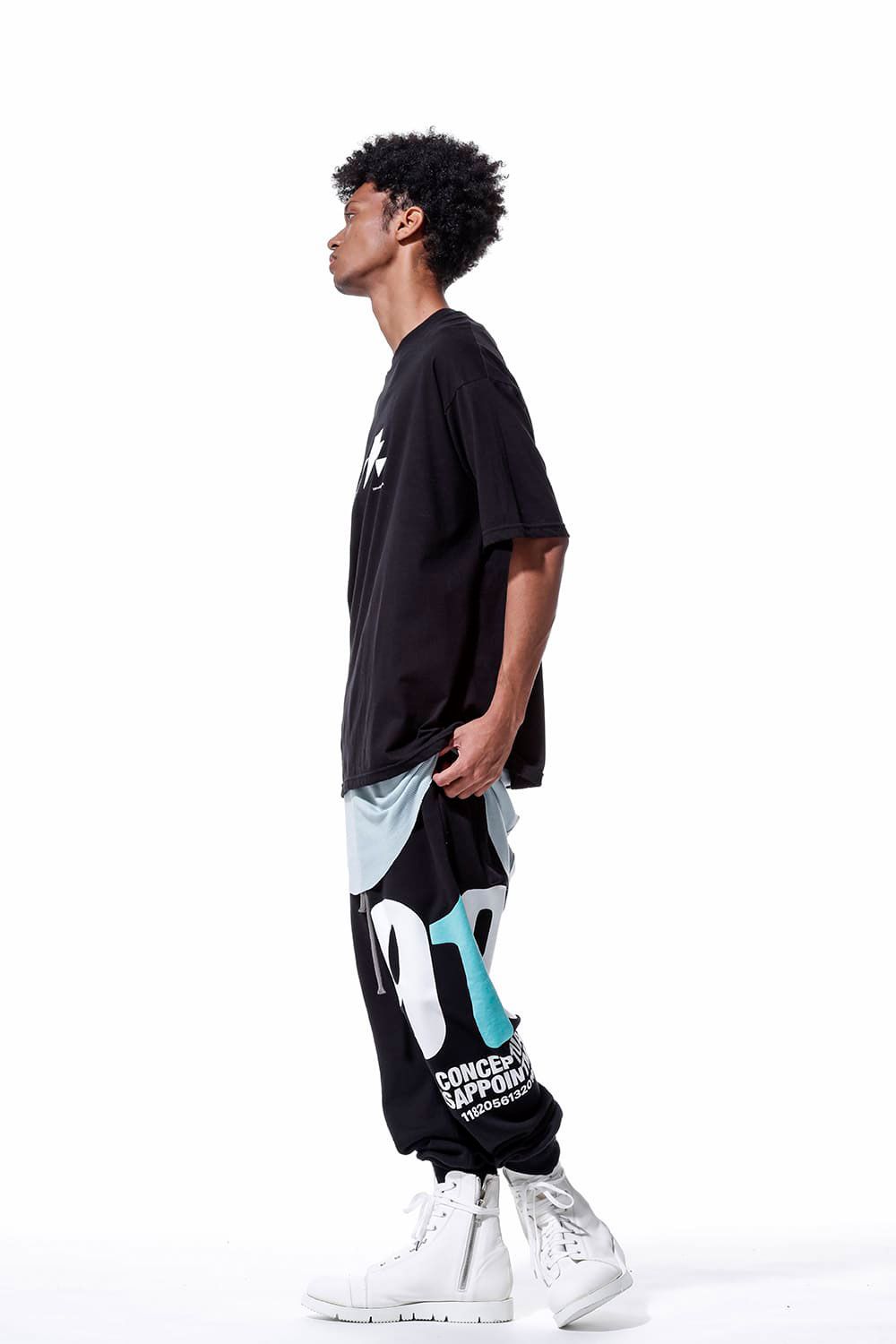 919ナンバープリントオーバーサイズTシャツ / 919 Print Over Sized T-Shirts / ブラック / ag-3010-1