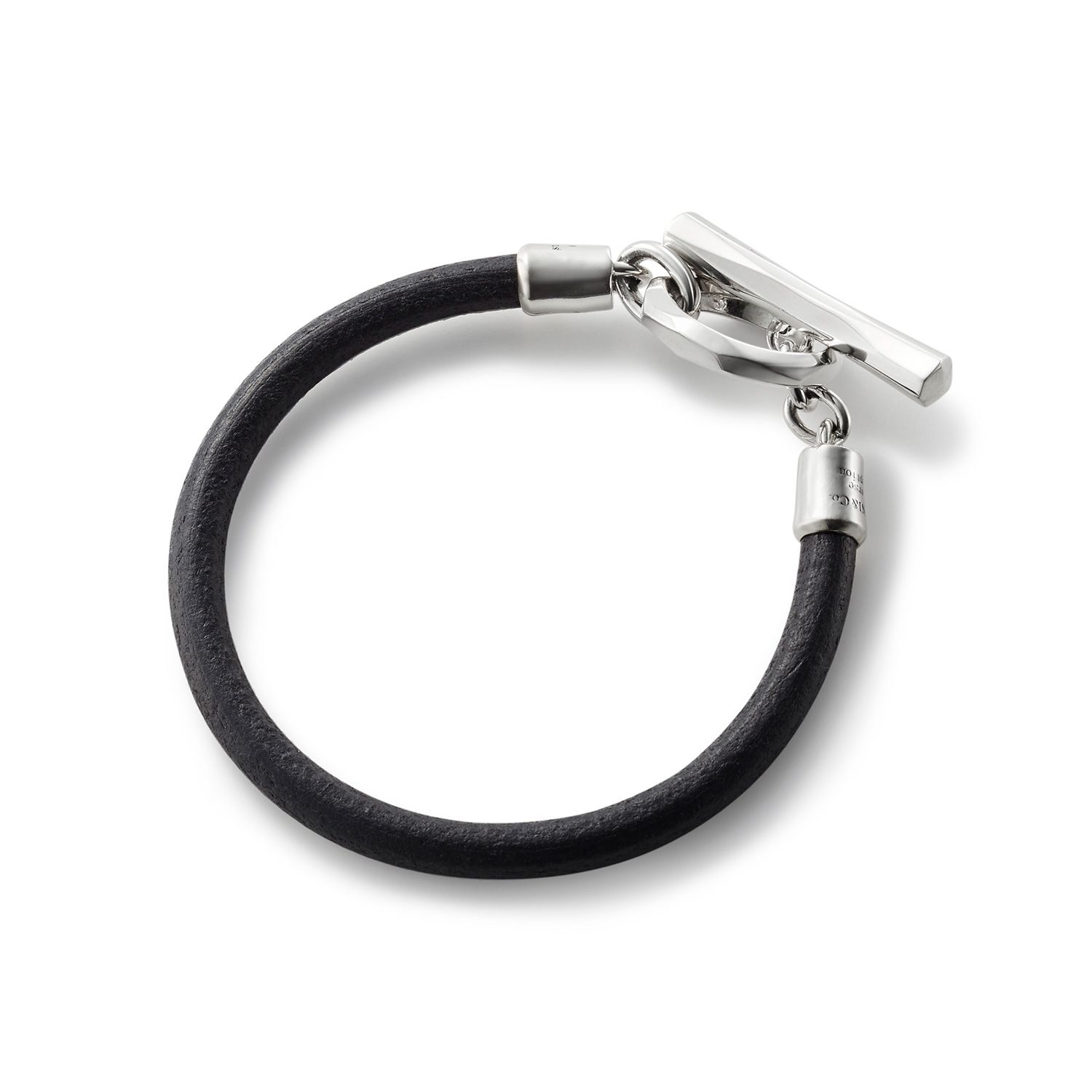 GARNI ブラックレザーブレスレット ワ*子様 GARNI ブラックレザーブレスレット ガルニ シルバー