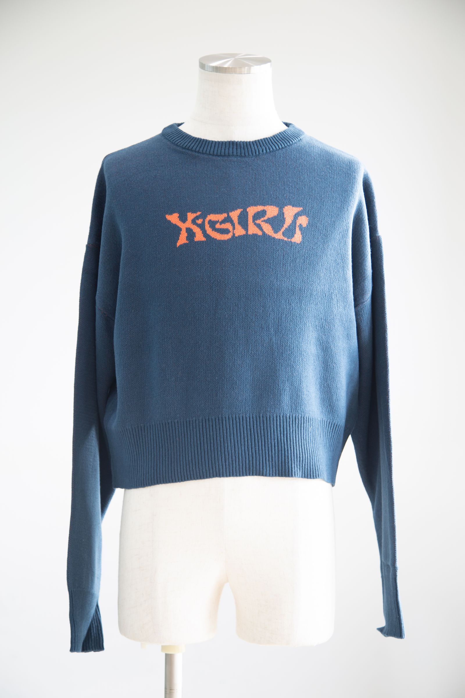 BUTTERFLY COMPACT KNIT TOP / ブルー