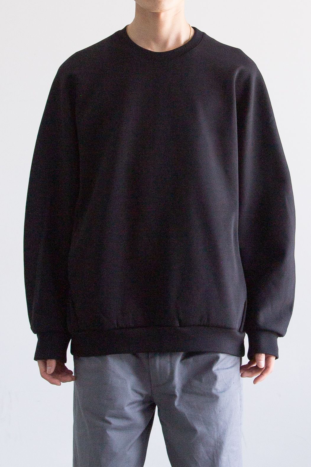 ATTACHMENT - CO/PE DOUBLE KNIT SWEAT SHIRTS / ブラック | Tempt