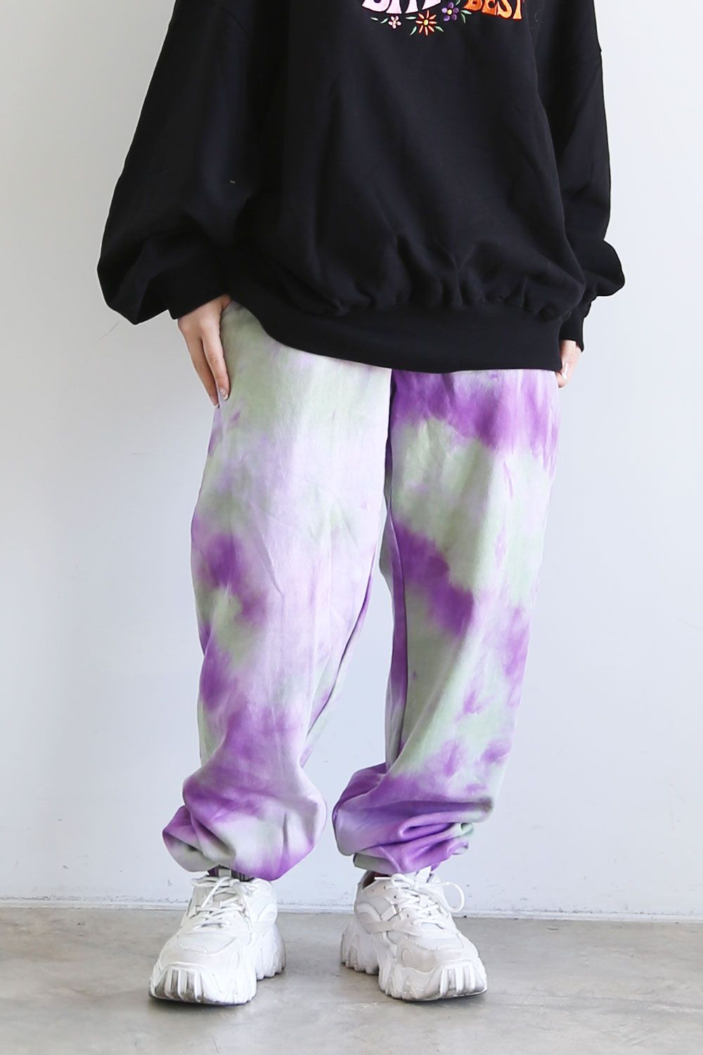 Little Sunny Bite - Tie-dye sweat pants / パープル | Tempt