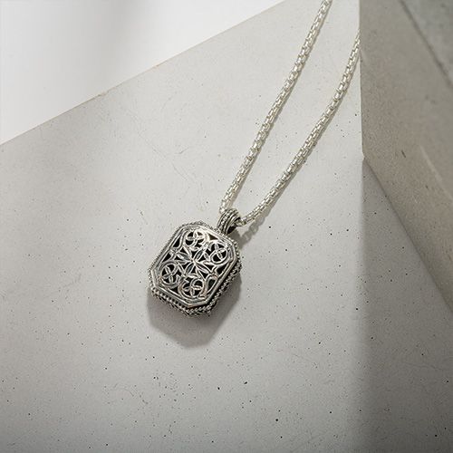 Garden Shadows Polygon Pendant in Sterling Silver / GP047