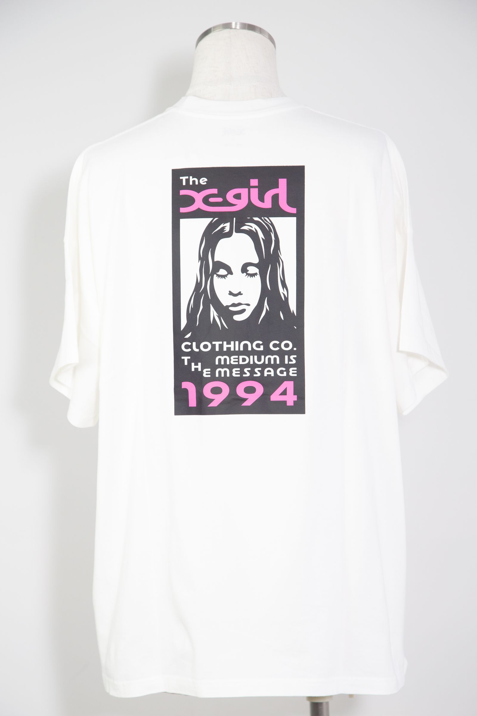 X-girl - [ラスト1点 サイズS] BOX LOGO AND FACE S/S BIG TEE