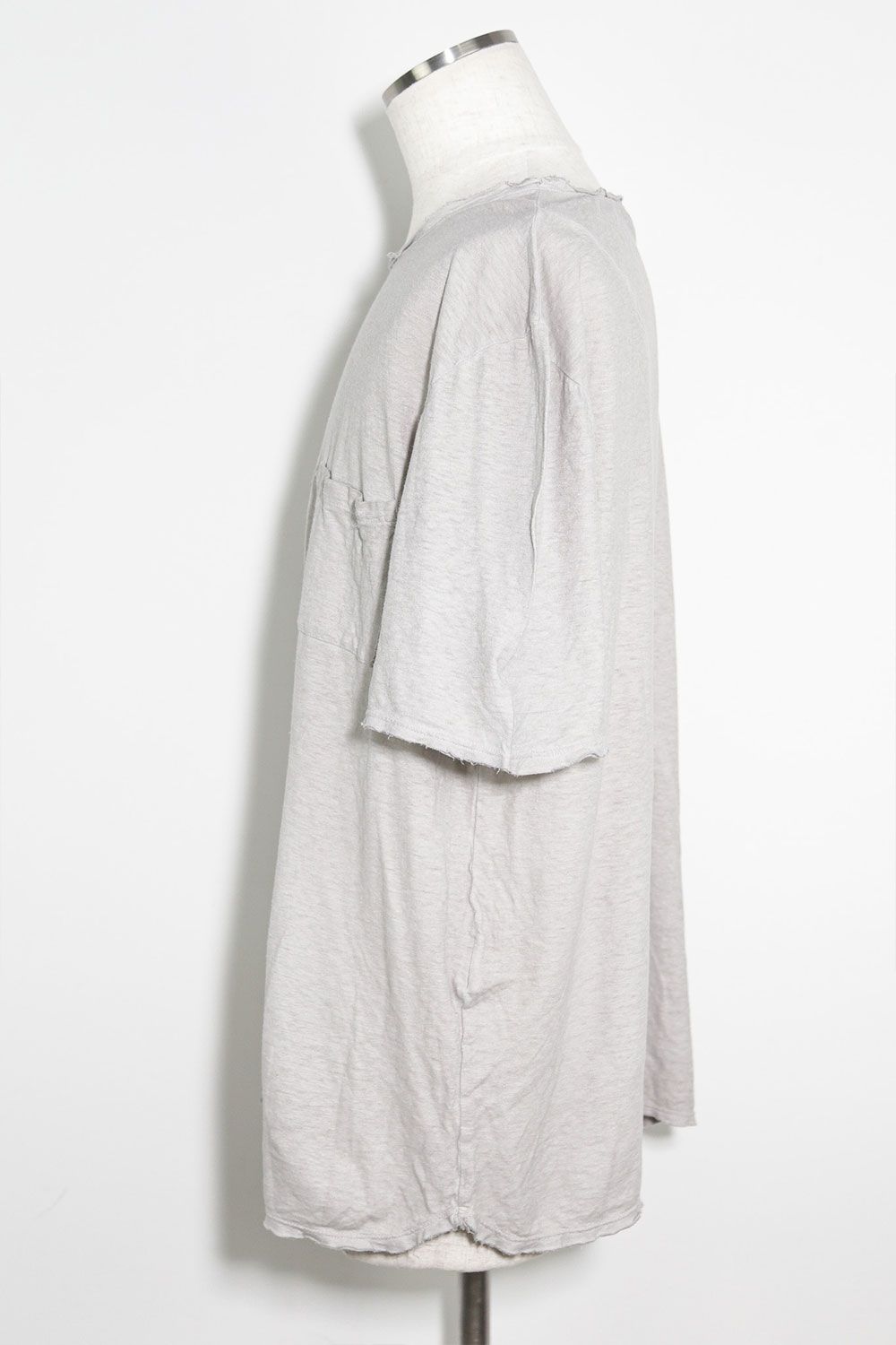 リネンコットンオーバーサイズTシャツ / OVERSIZED T-SHIRT / ライトグレー