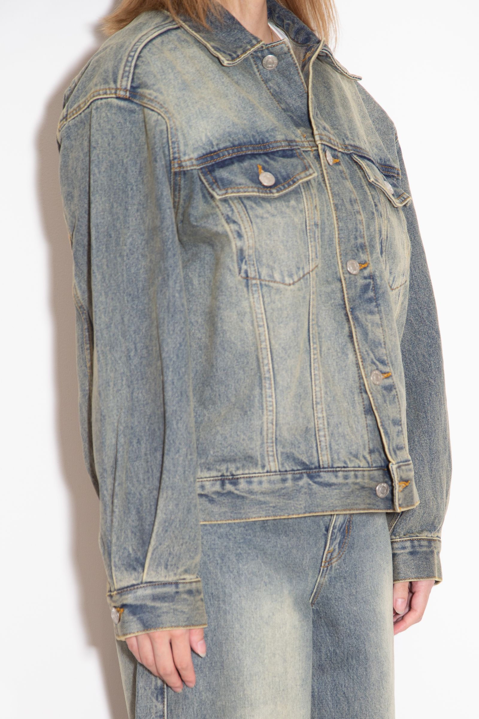 LOGO MARK STITCHED DENIM JACKET / ライトインディゴ