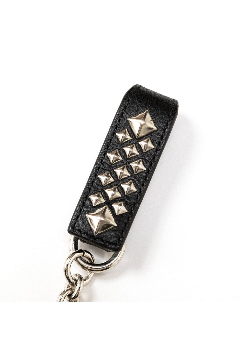STUDS LEATHER WALLET CHAIN / ブラック