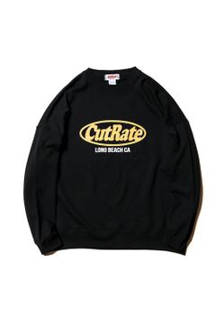 CUTRATE LOGO DROPSHOULDER CREW NECK SWEAT / ブラック
