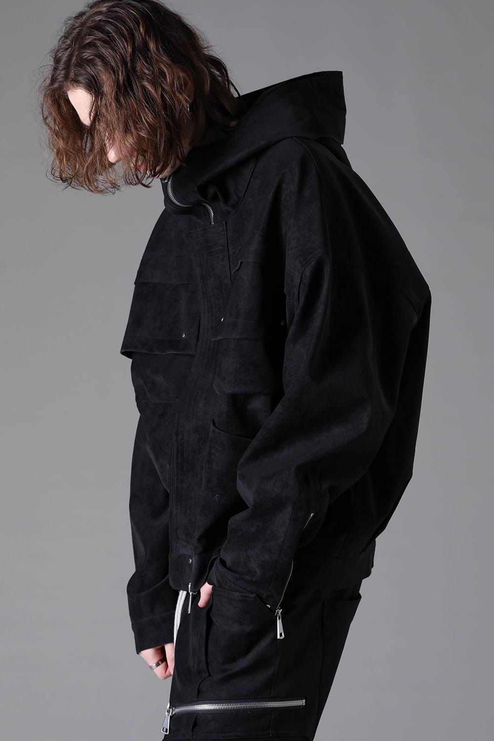 Vegan Leather Hoodie Blouson