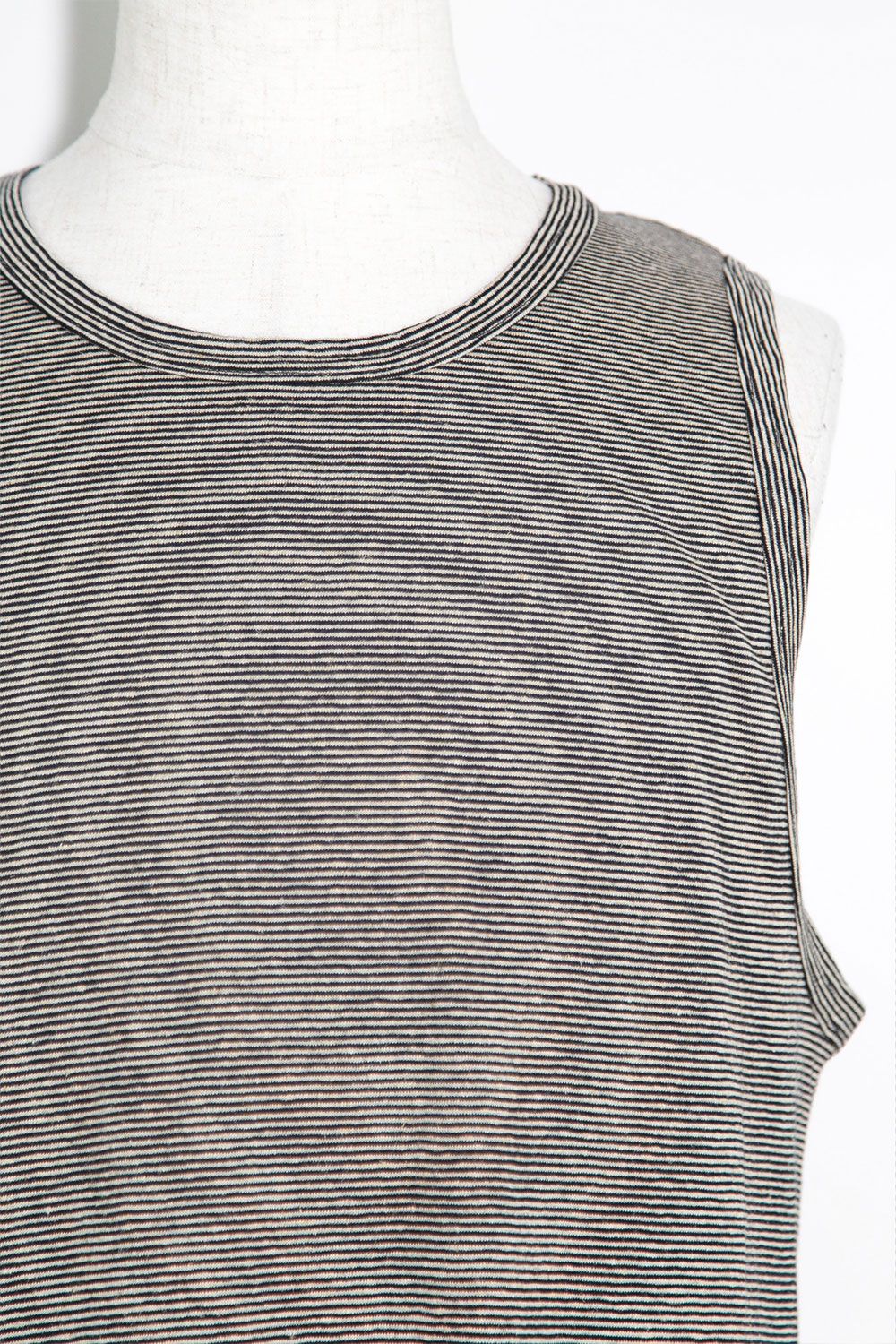 ストライプロングタンクトップ / Stripes Long Tank Top / ブラック×アイボリー