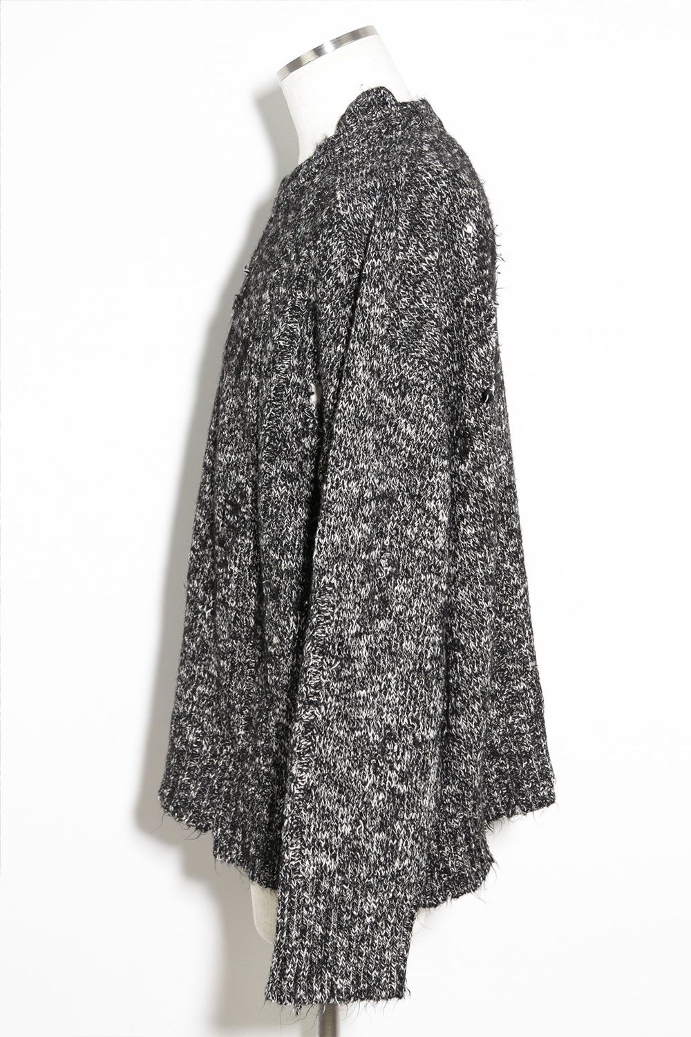 リラックスフィットダメージニット / Damage Knit Top / ブラックミックス / ag-8013