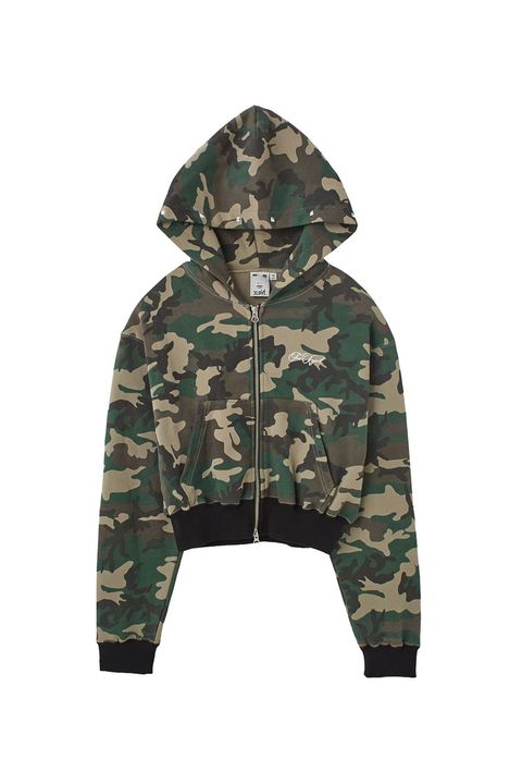 ［ラスト1点 サイズM］ONE POINT PENCIL SCRIPT LOGO ZIP UP SWEAT HOODIE / カモ