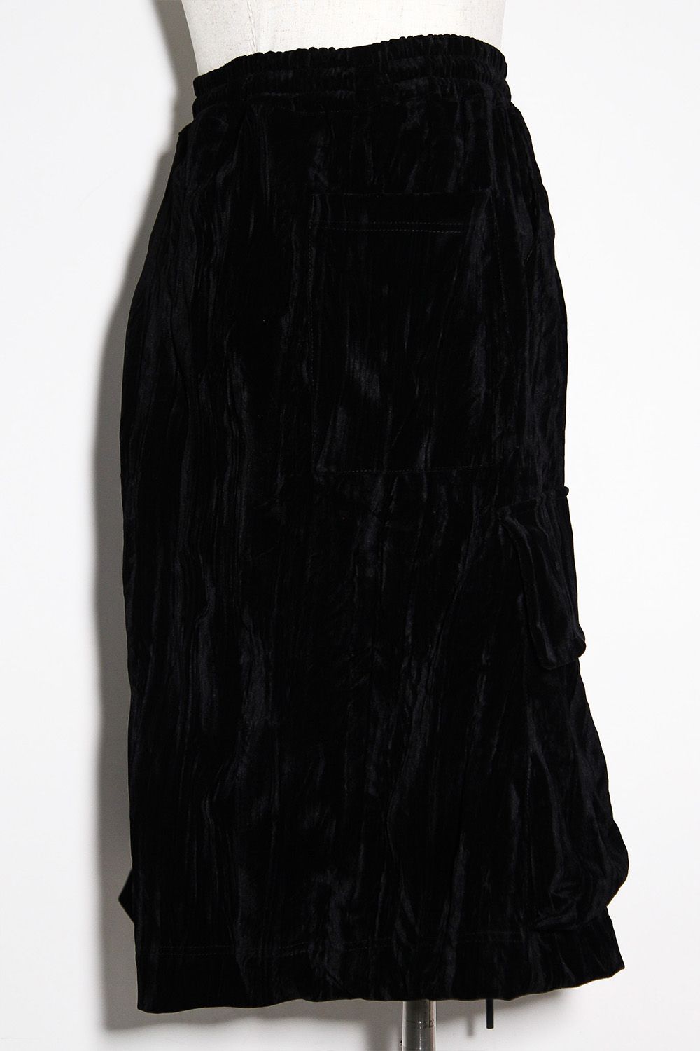 ベロアラップスカートパンツ / WRAP SKIRTS PANTS / ブラック / ag-12042