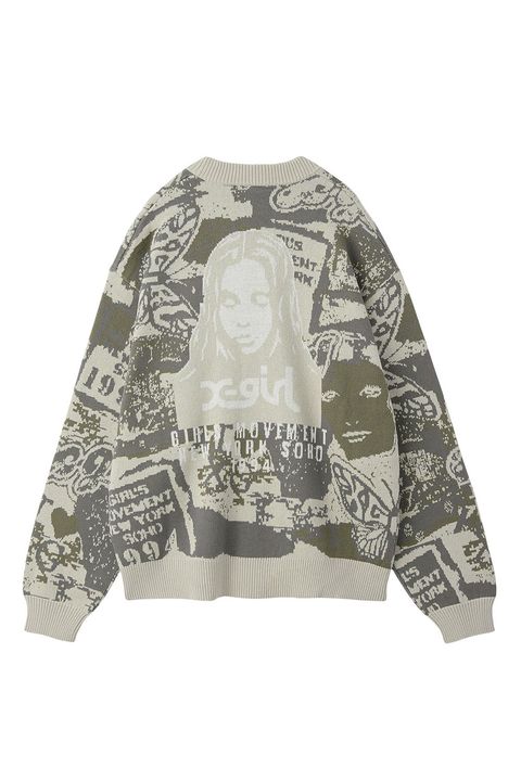 COLLAGE GRAPHIC JACQUARD KNIT CARDIGAN / オリーブ