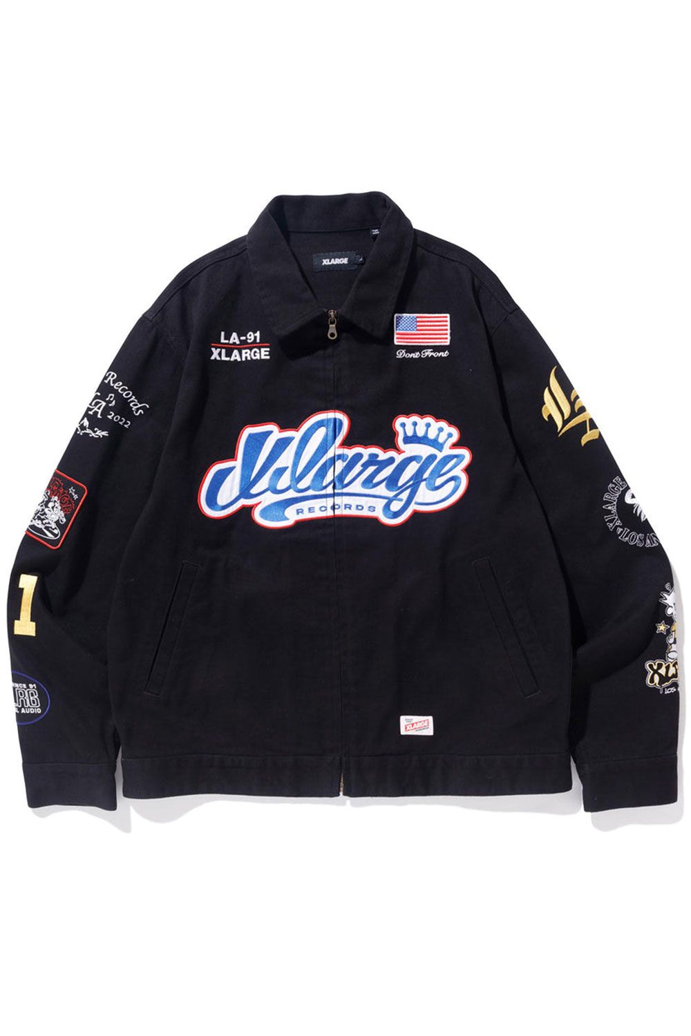 XLARGE   [ラスト1点 サイズL RECORDS WORK JACKET / ブラック   Tempt