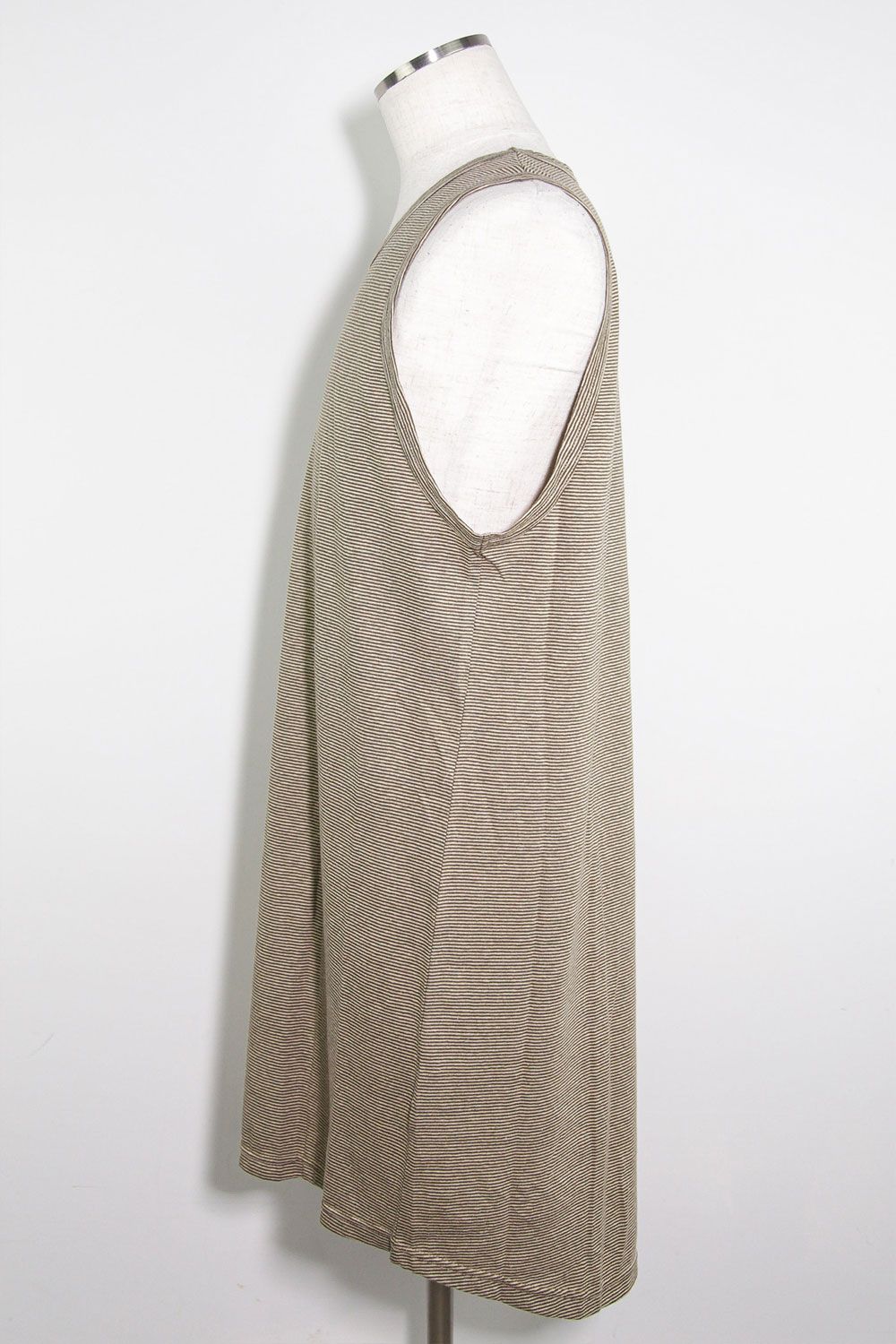 ストライプロングタンクトップ / Stripes Long Tank Top / グレー×アイボリー