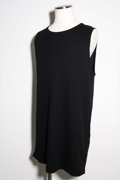 Double Gauze Long Tank Top / ブラック