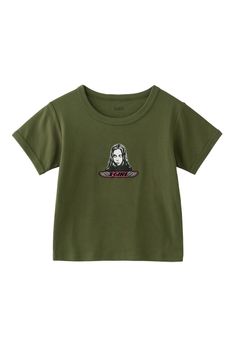 ANGEL FACE PATCH S/S BABY TEE / オリーブ