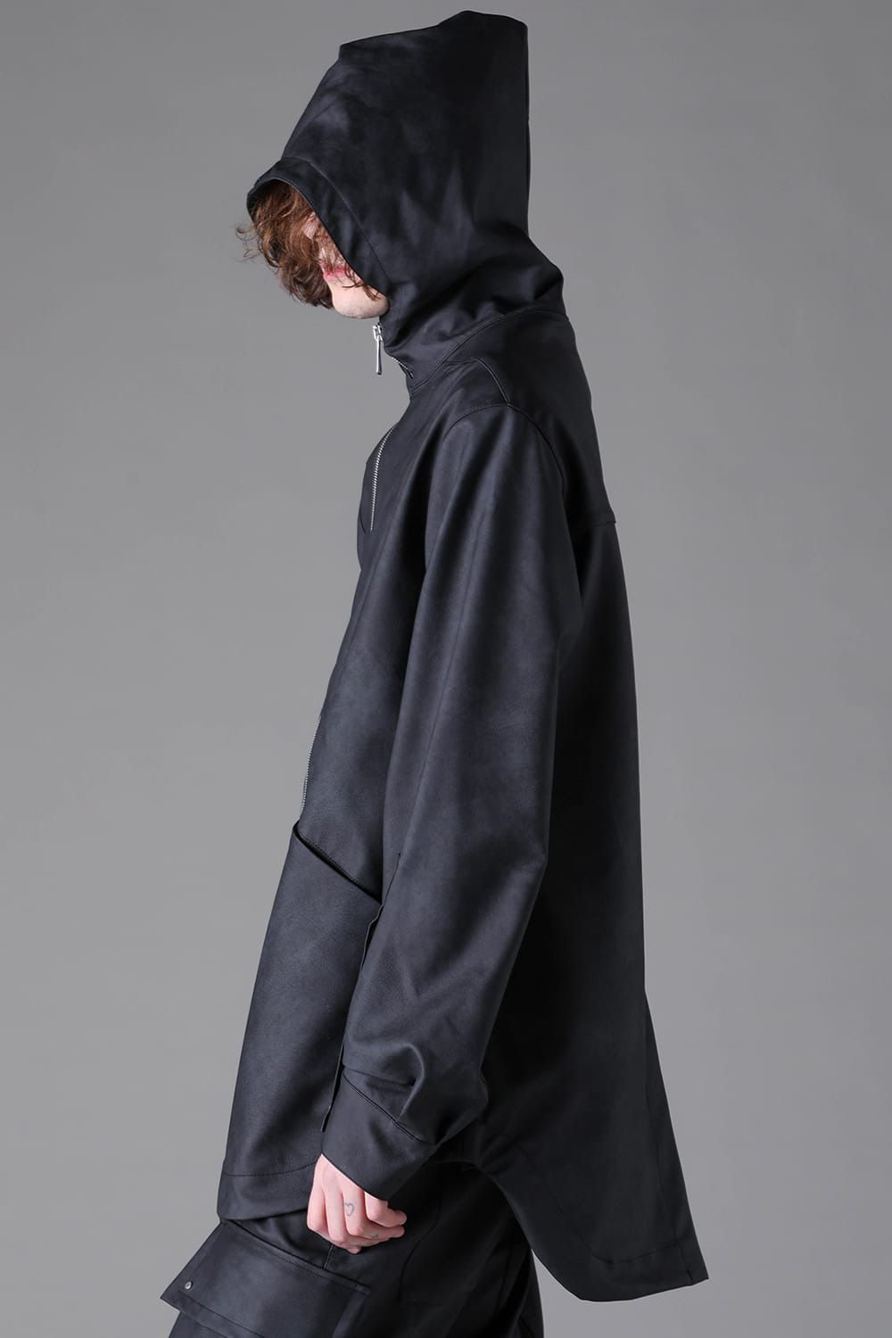 Vegan Leather Hoodie Blouson