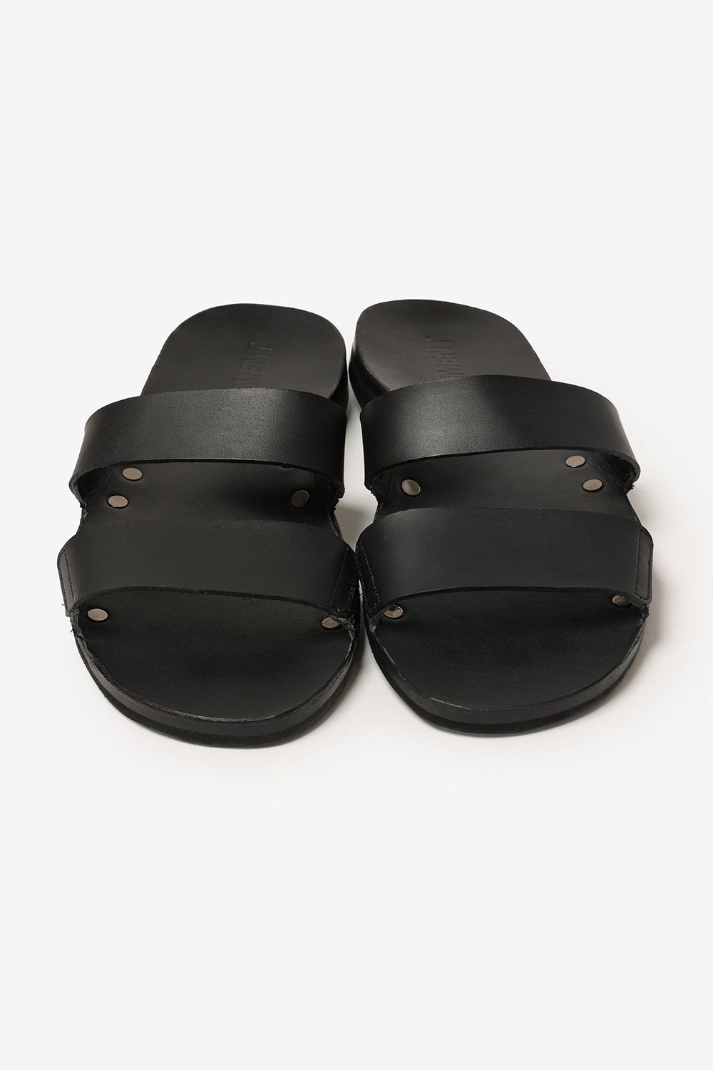 スムースレザー スライドサンダル / ブラック