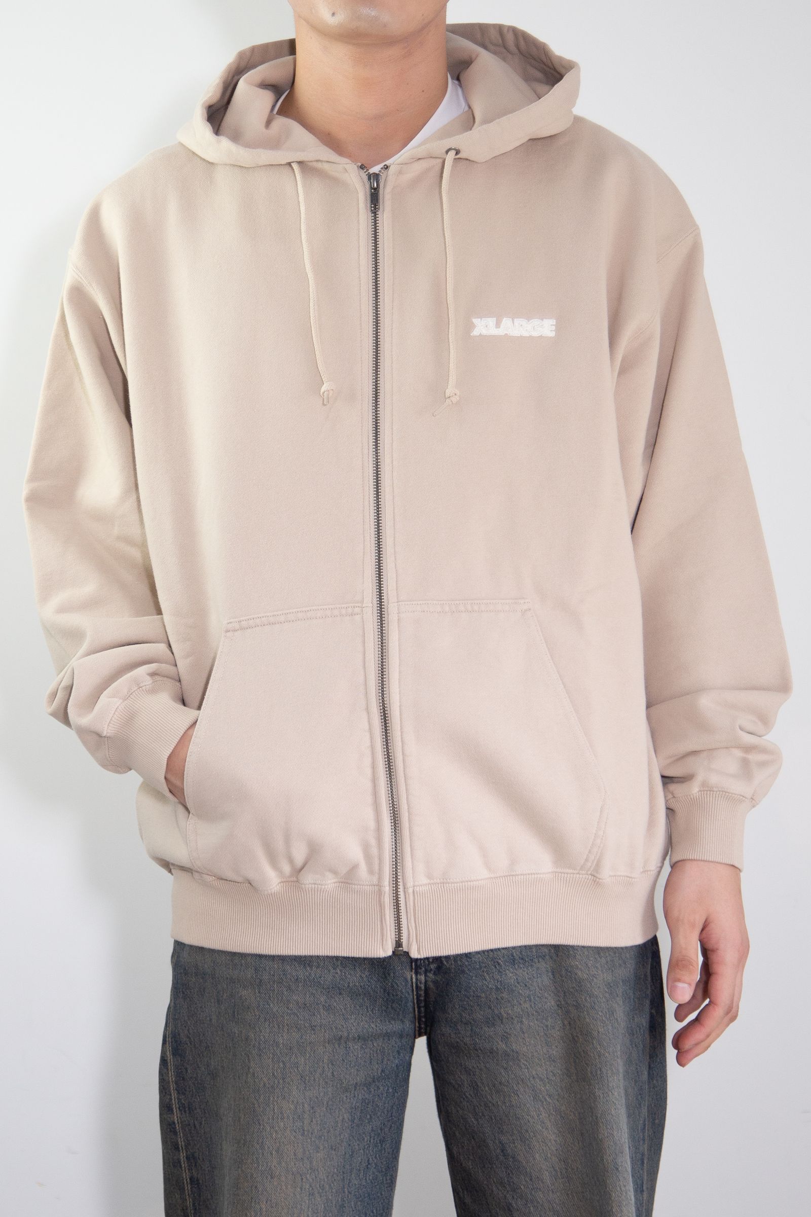 SLANTED OG ZIP HOODED SWEATSHIRT / ベージュ