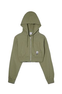 FACE COMPACT ZIP UP HOODIE / オリーブ