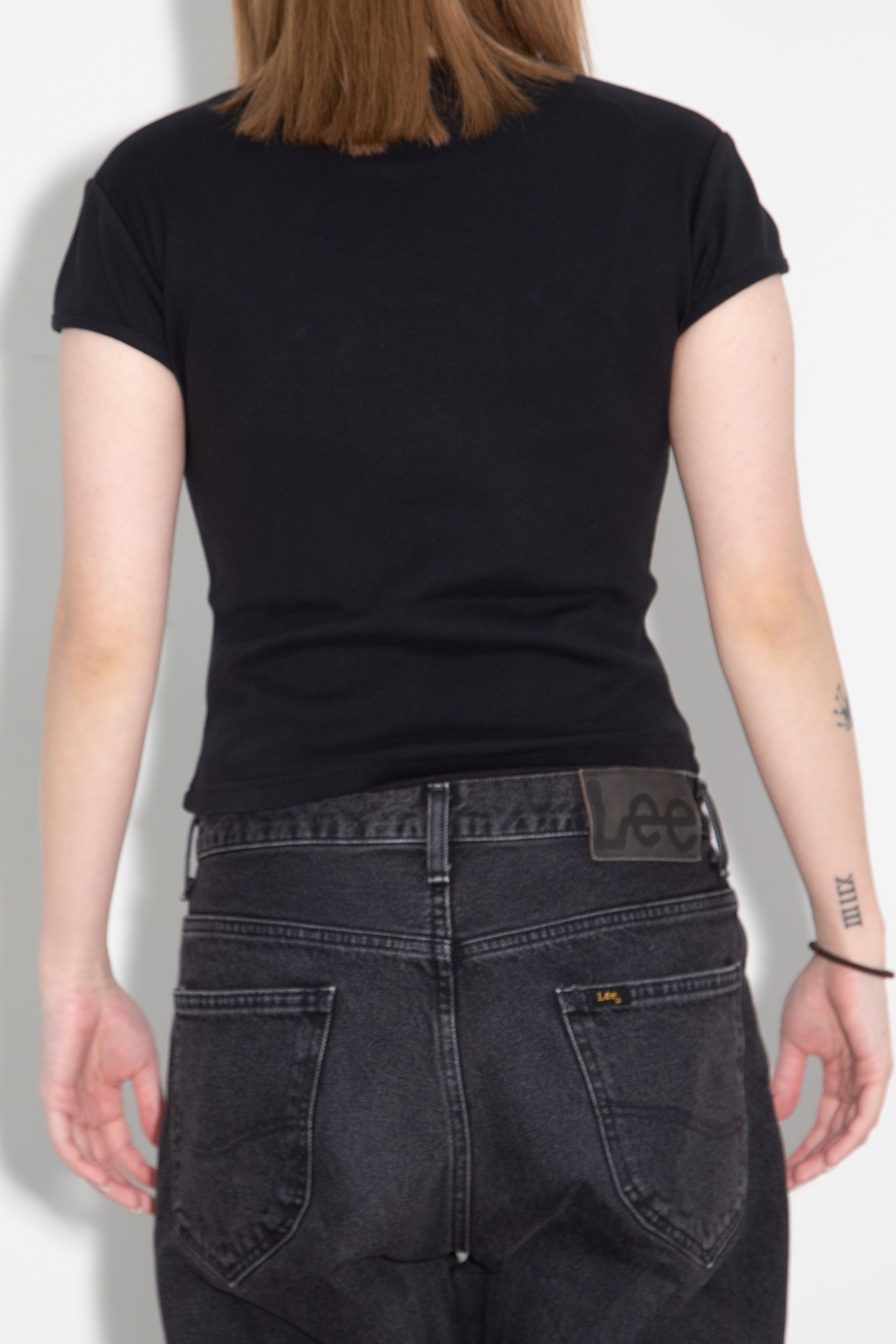 FACE AND LOGO PATCH S/S BABY TEE / ブラック