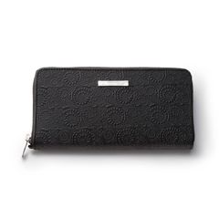 Vine Pattern Zip Long Wallet / ブラック