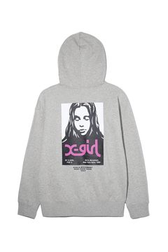 X-girl FACE POSTER SWEAT HOODIE / アッシュ