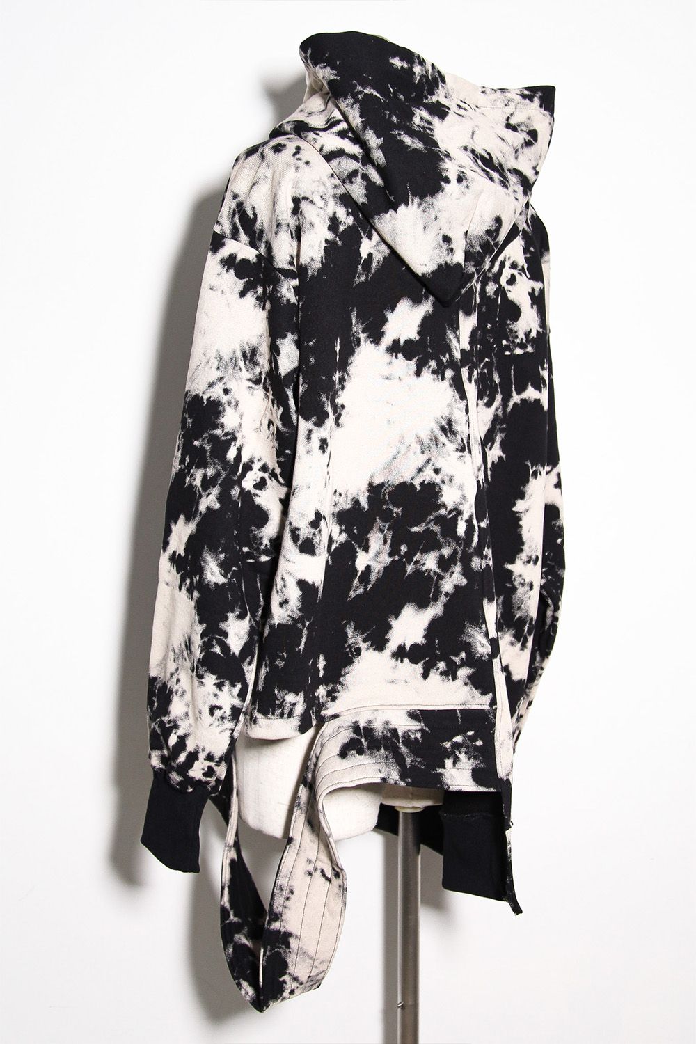 アシンメトリーフーディー / ASYMMETRY HOODED / ブラック×アイボリー / ag-12082