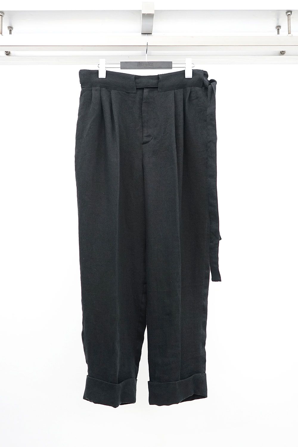 Broken Washer Double Hem Pants with Matching Belt