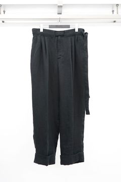 Broken Washer Double Hem Pants with Matching Belt