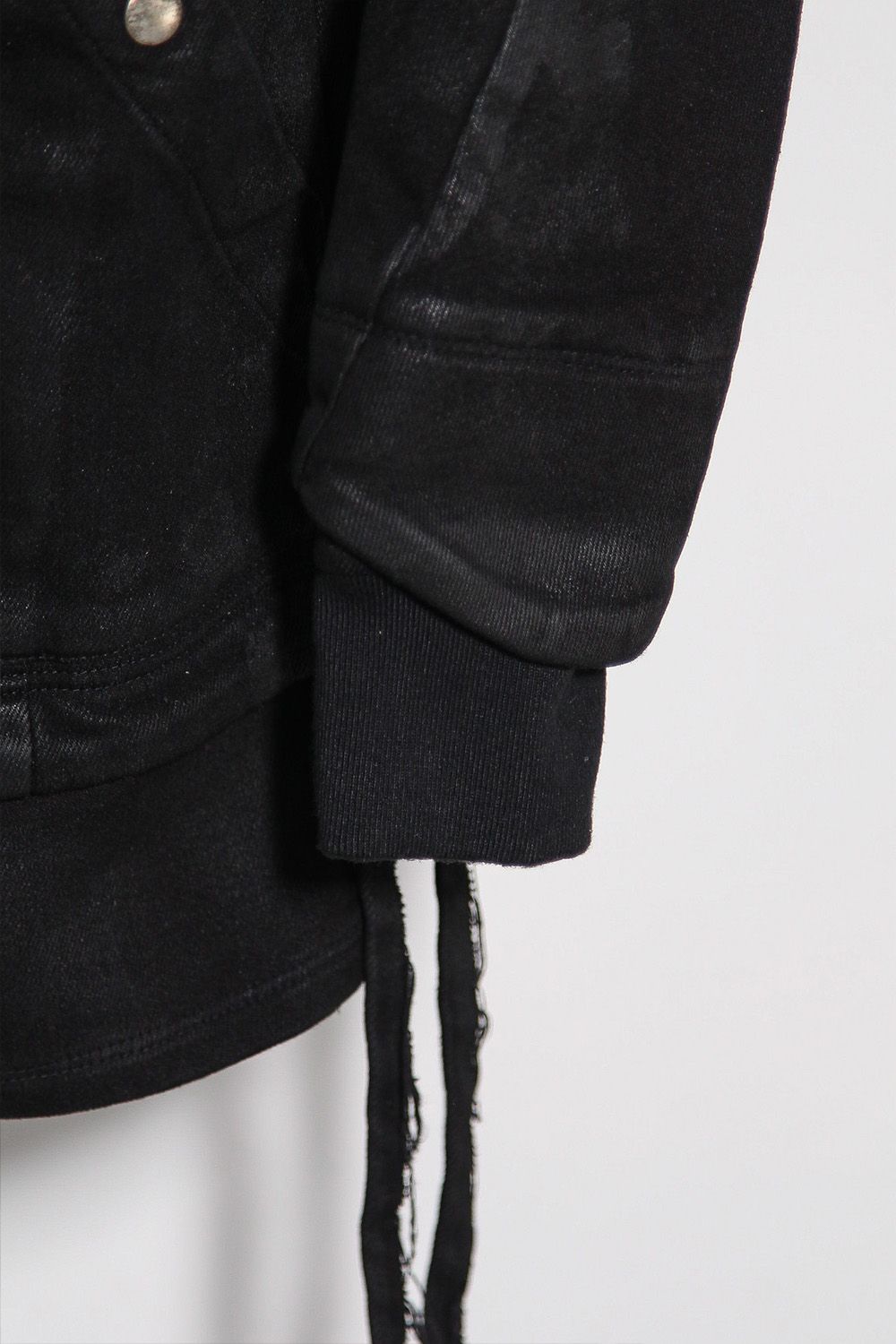【コーティングあり】デニムフーディージャケット / COATED HOODIE DENIM JKT / ブラック / ag-12040-1