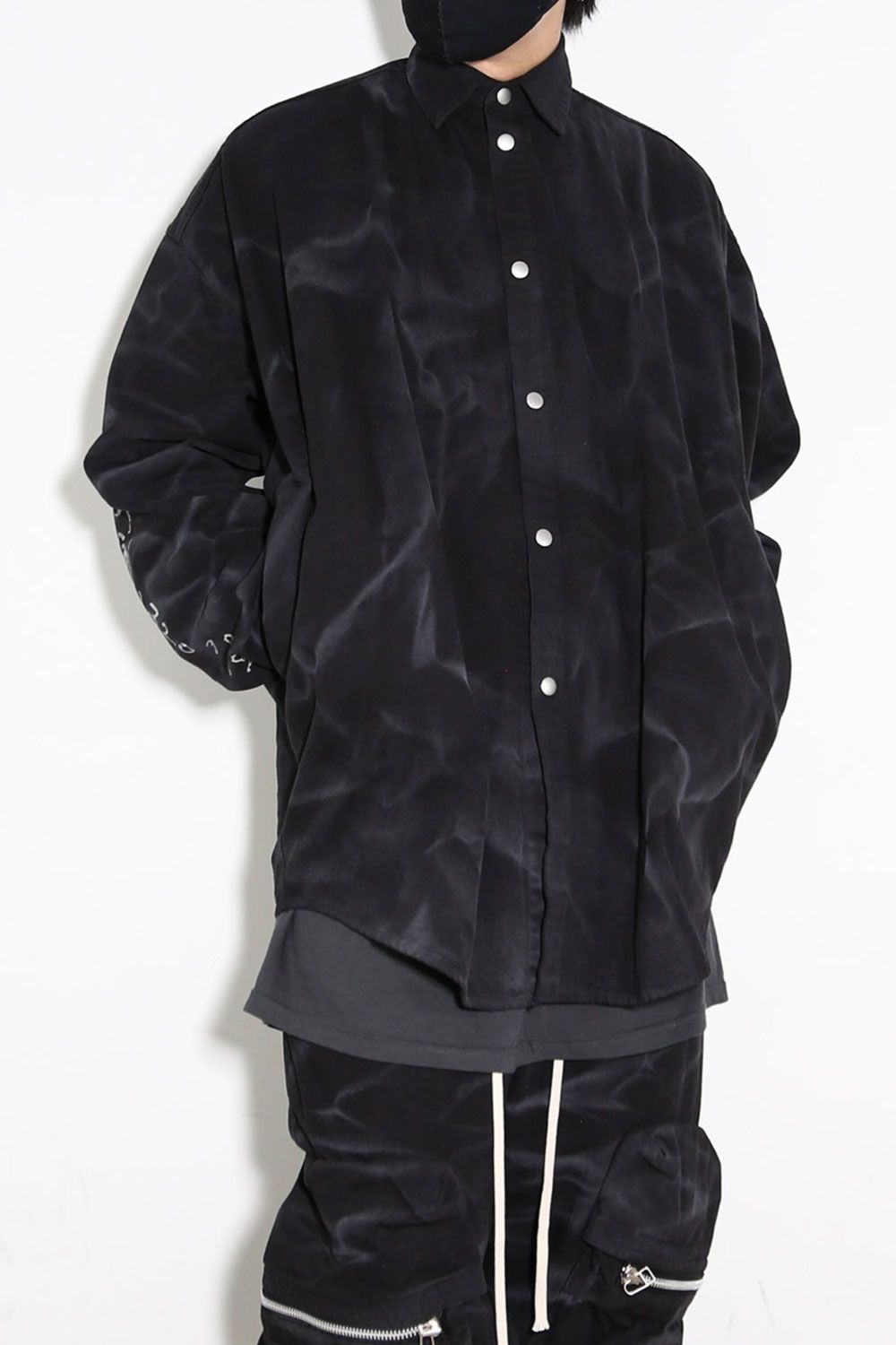 ヴィンテージ染めオーバーサイズシャツ / Vintage Dyed Cocoon Shirts / ブラック