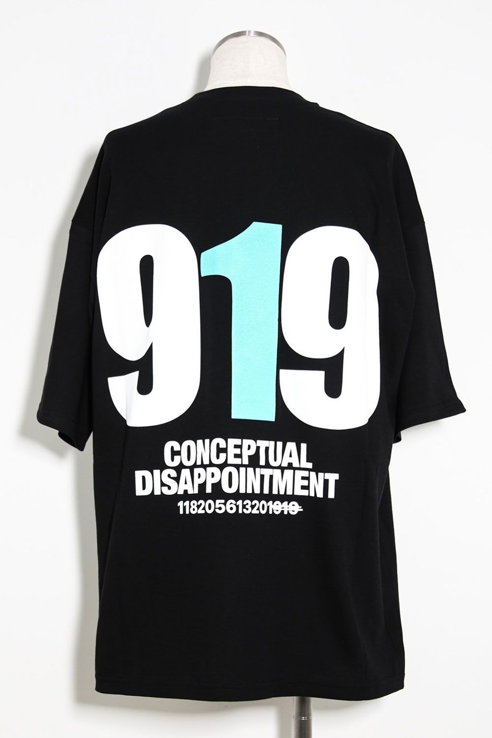 919ナンバープリントオーバーサイズTシャツ / 919 Print Over Sized T-Shirts / ブラック / ag-3010-1