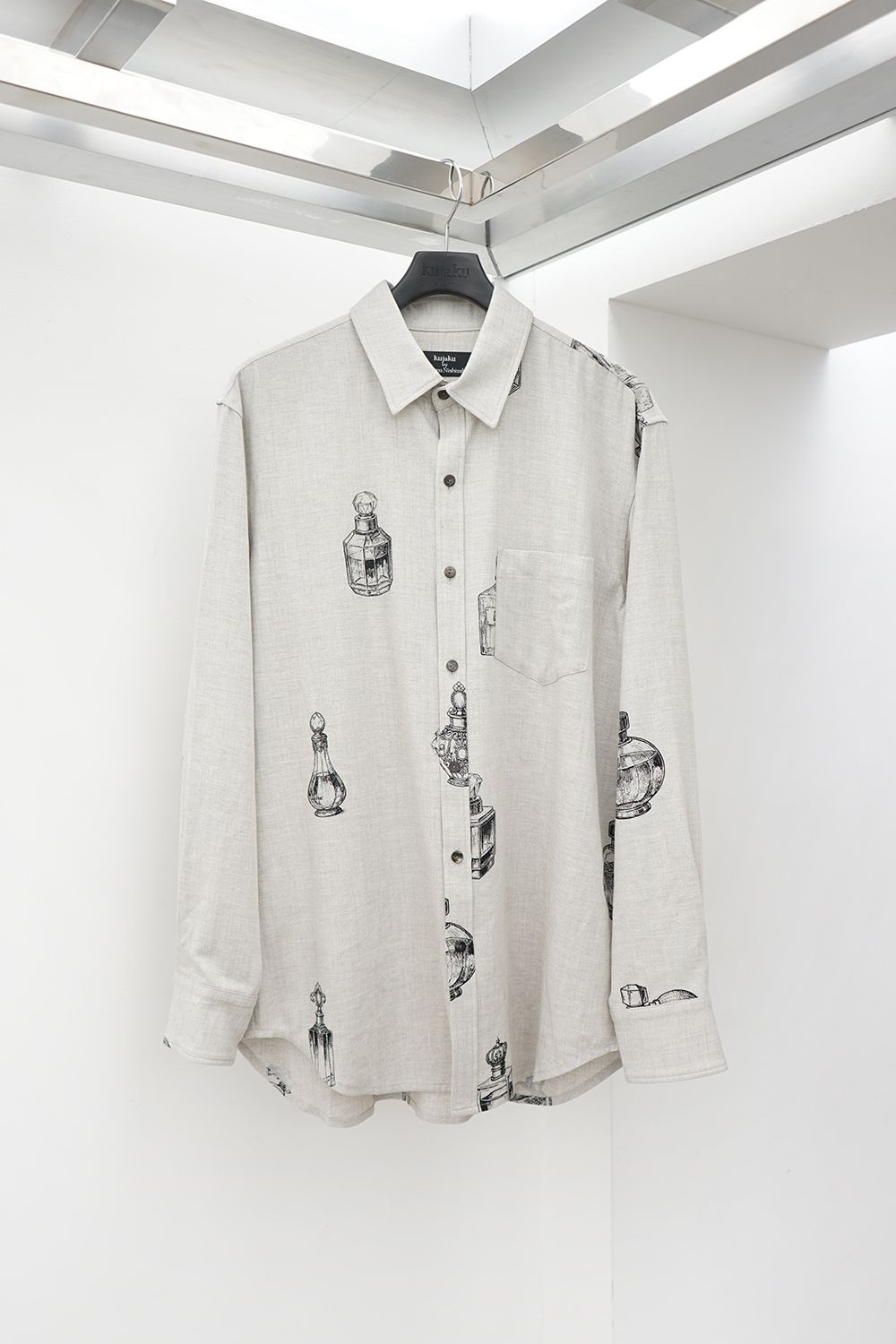 Perfume-Print Dress Shirt