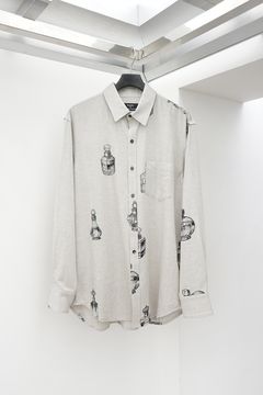 Perfume-Print Dress Shirt