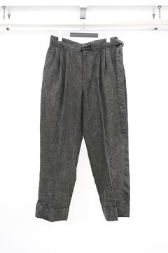 Washed Ink Double Hem Pants with Matching Belt / ブラック
