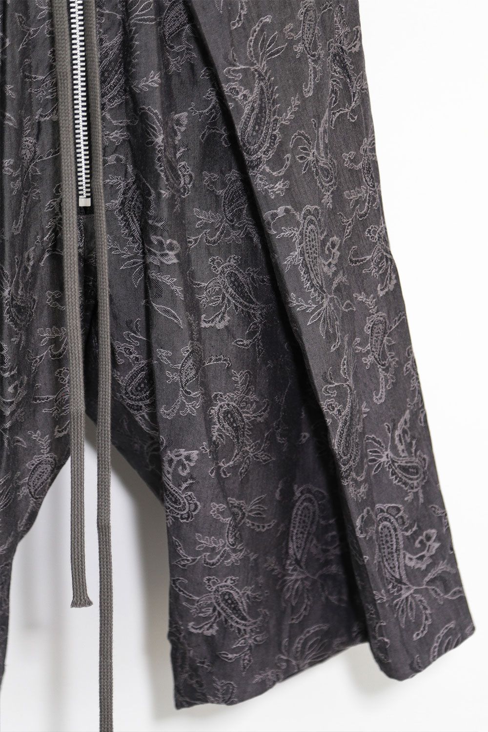 ペイズリー袴タックショーツ / Paisley Front Zip Tuck Shorts / ダークグレー / ag-9061-1