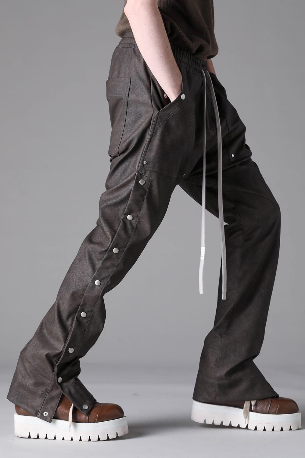 Vegan Leather Sarouel Flare Pants